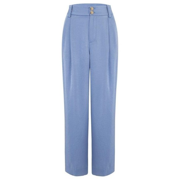 Vince Tapered Hammered Satin Culottes in Blue